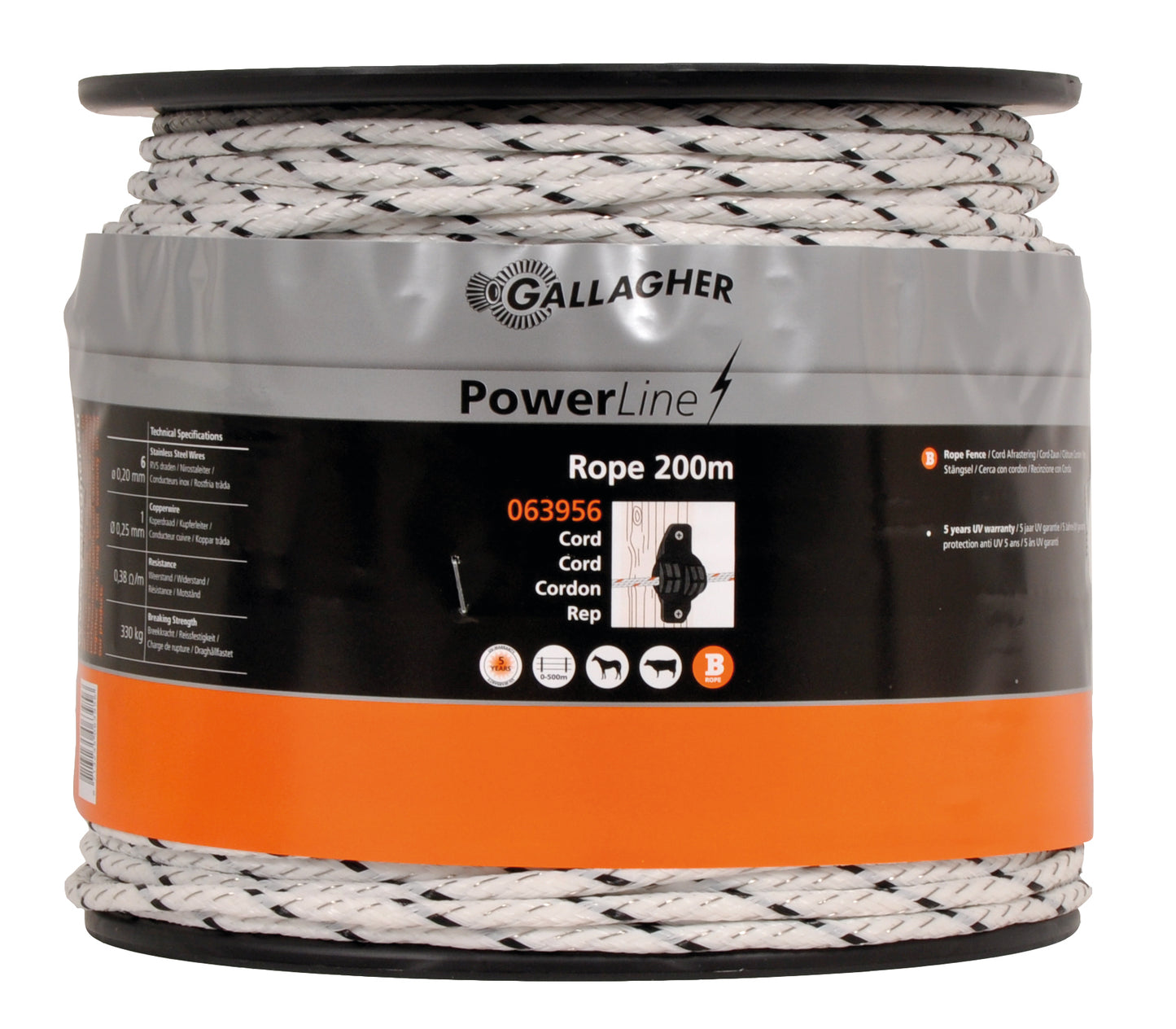 POWERLINE TAU ECO HVITT 200M VEVD