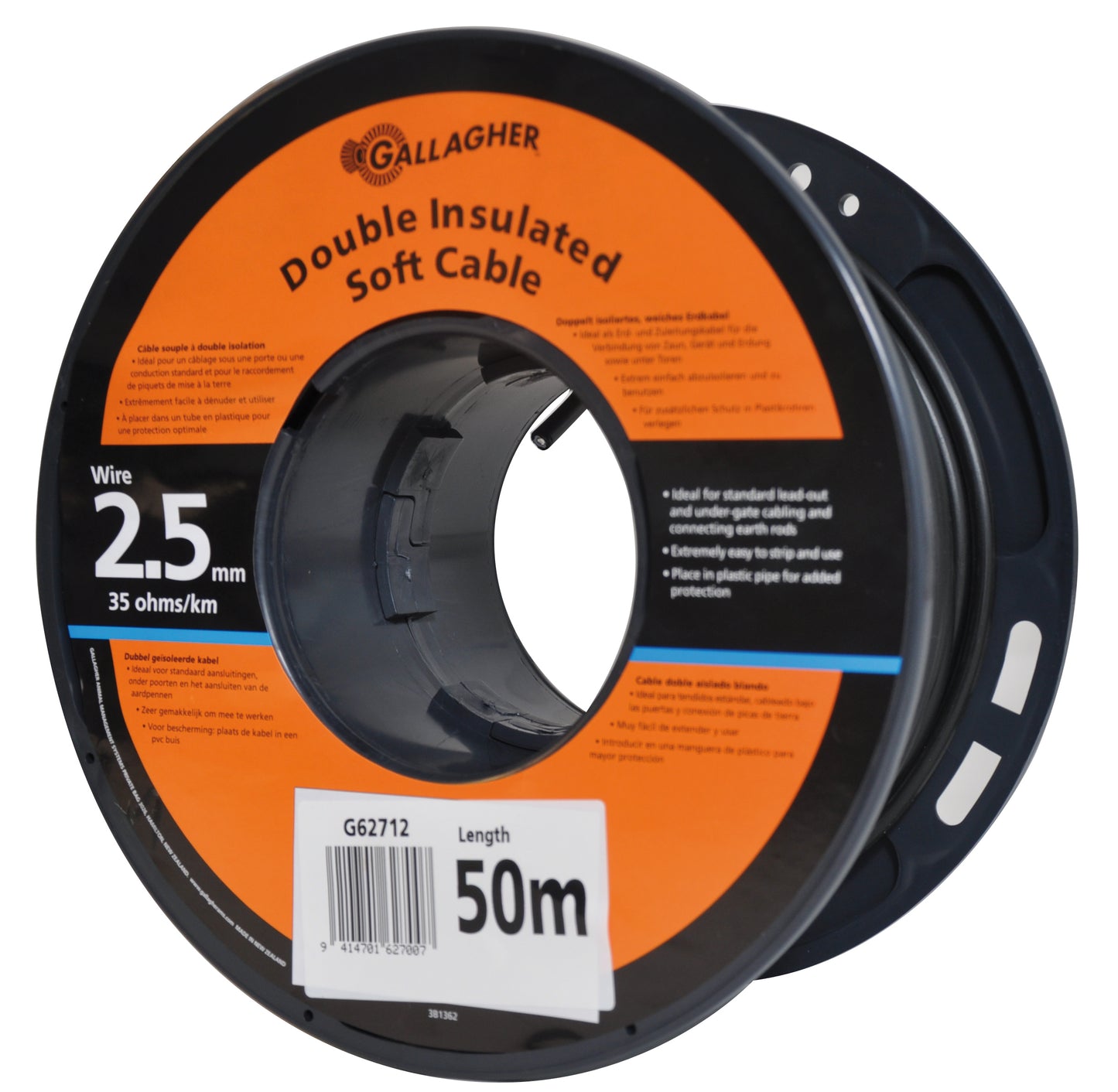 KABEL DOBBELISOLERT 25M 2,5MM MYK