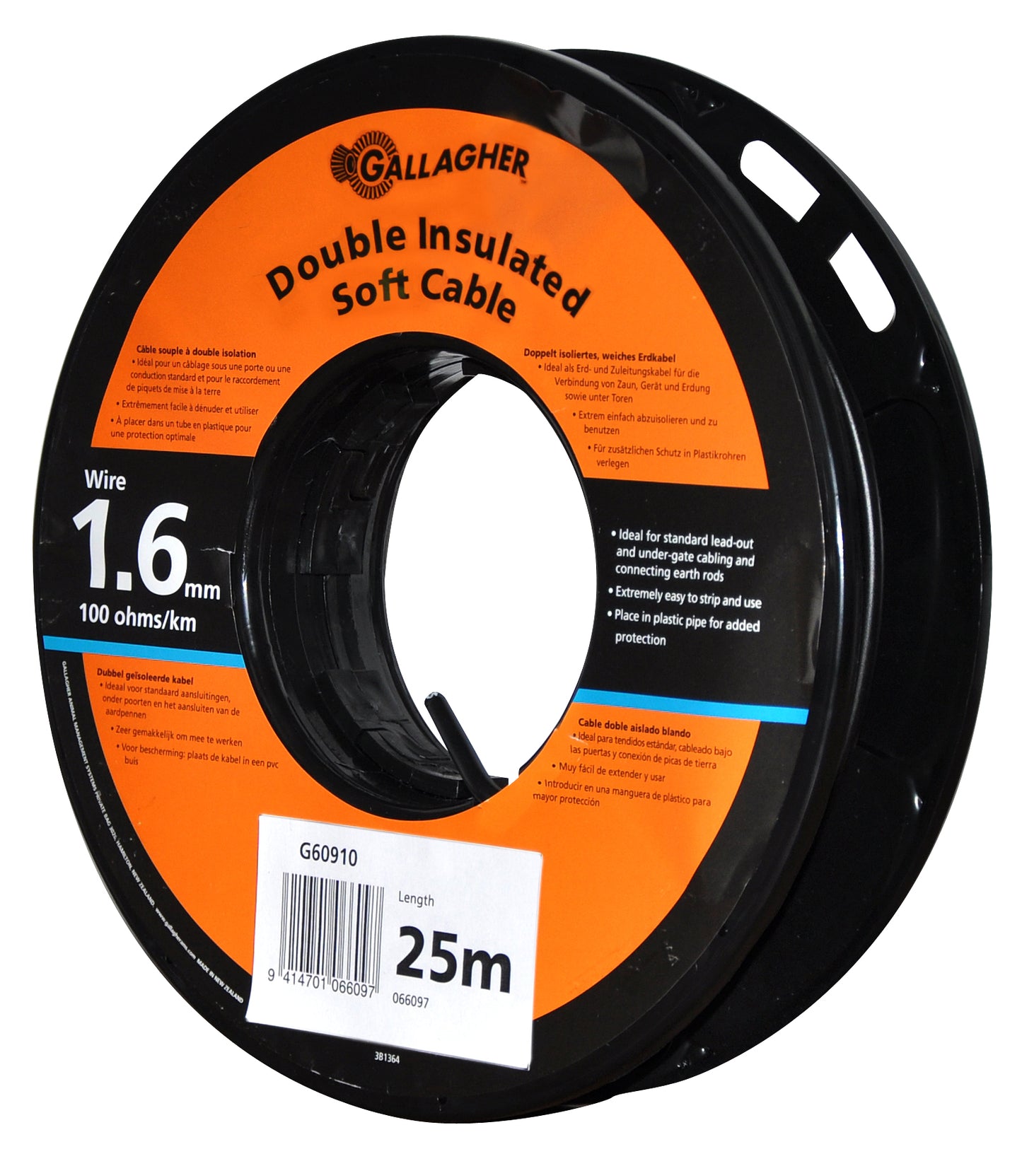 Kabel dobb.isolert 25 M, 1.6mm
