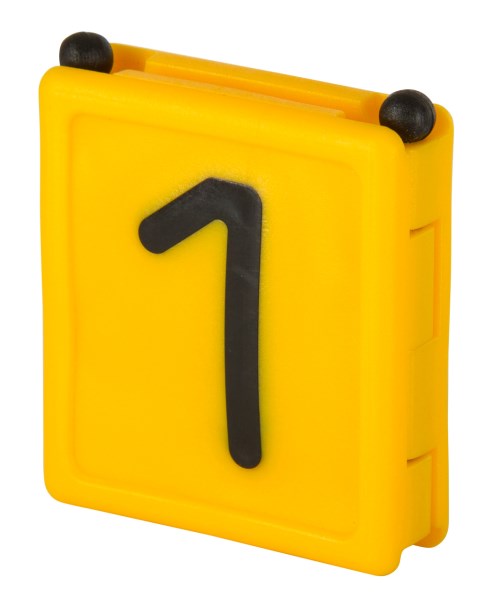 Halsreim-merke, dobbel, nr. 1 - Gul, 6 stk/pakk...