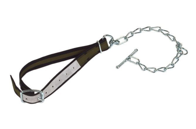 Kalve band kpl.85 x 4 cm, m/krybbe-ende kjettin...