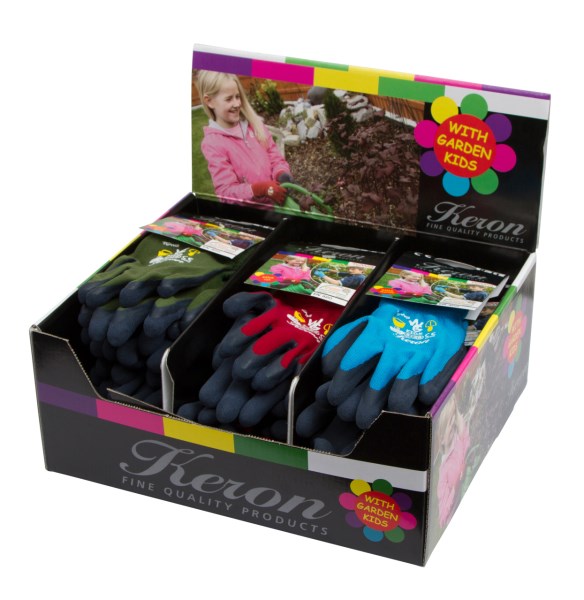 Barnehanske,Display 18 par, med 6 par x Blå, Rød