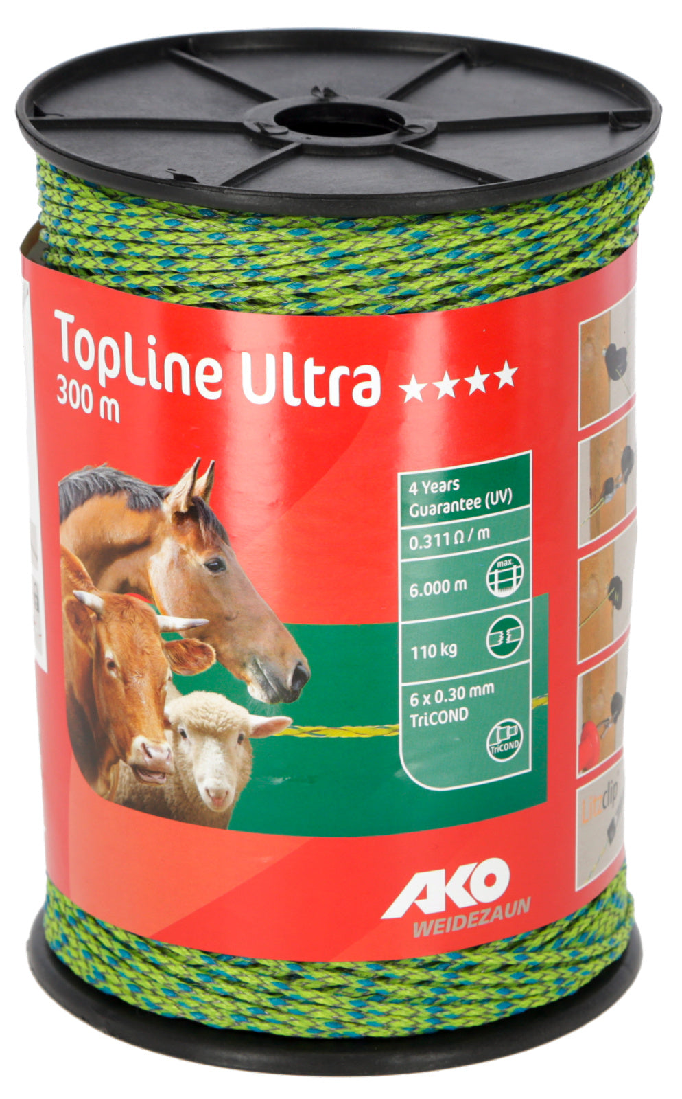TopLine Ultra tråd, vevd 300m 6x0,30mm TriC gul...