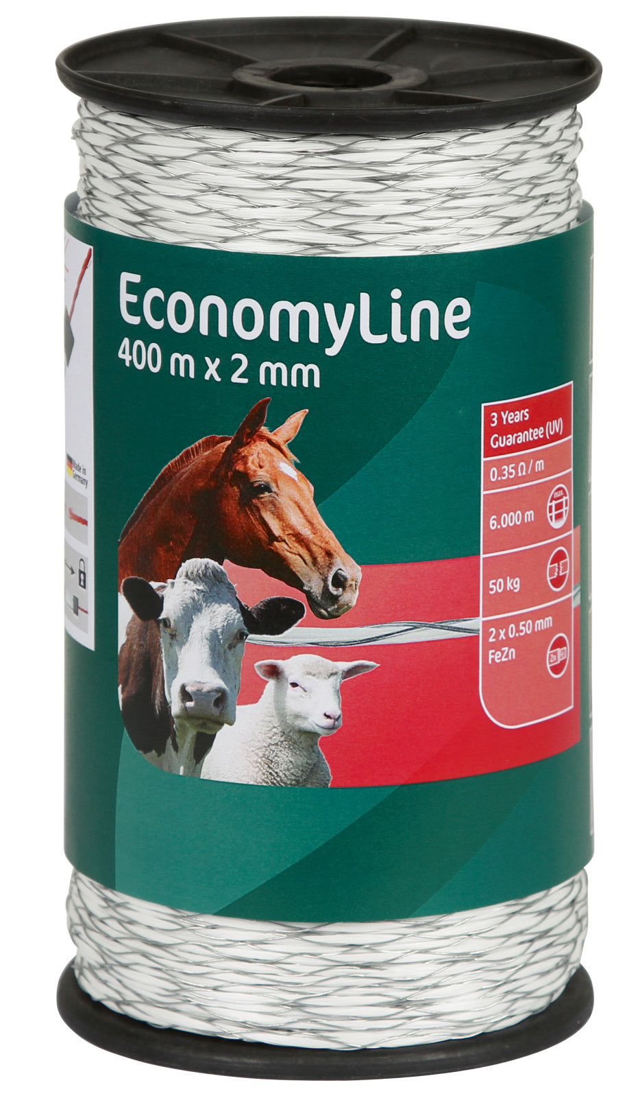 Wire gross-wound EconomyLine, 400m, white