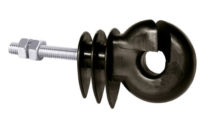 Ringisolator svart, med metrisk gjenger, M6x35mm