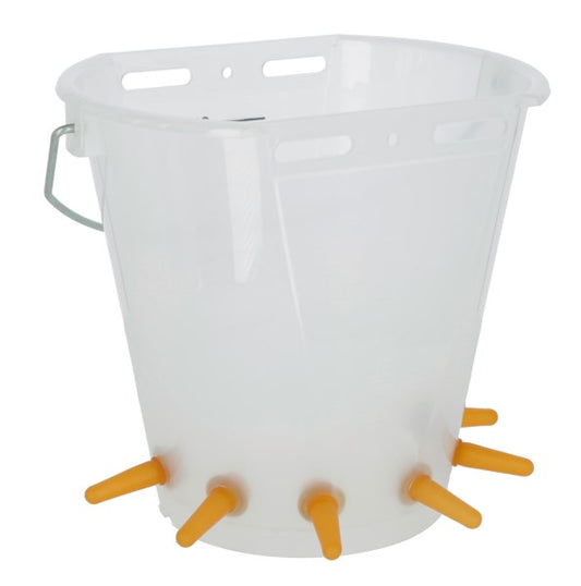 Lamb Bucket white transparent, with 5 little softy