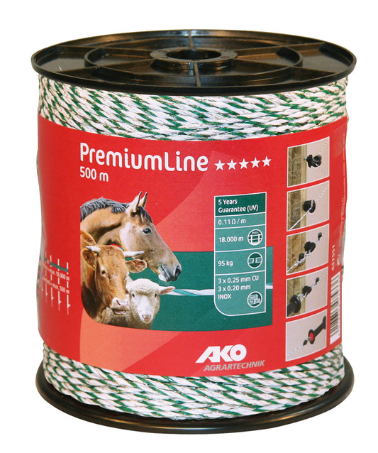 Polytråd Premium Line 500 m, hvit / grønn