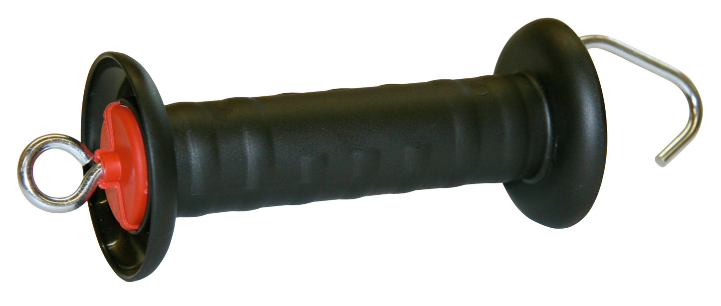 Gate handle black, with hook